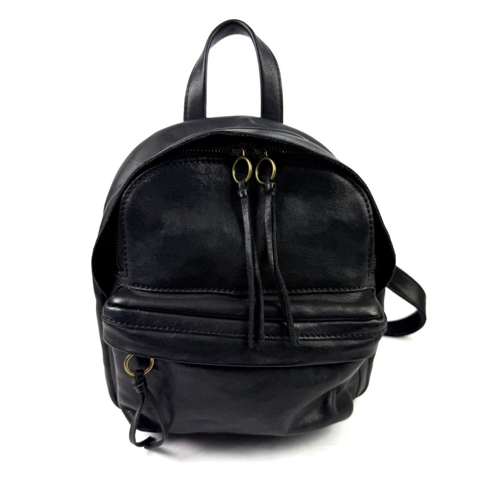Madewell The Lorimer Backpack Black Leather Small Rucksack Handbag